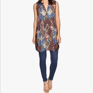 Johnny Was Sleeveless Floral Tunic Dress